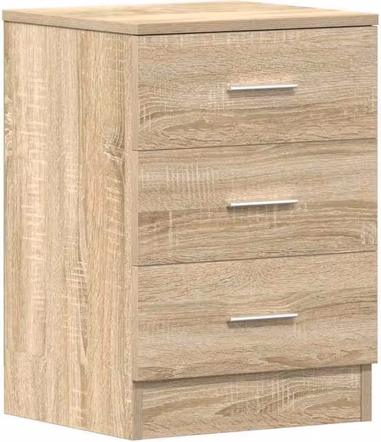 Berkfield Home Sonoma Oak Bedside Cabinet in Light Tan, W/D/H: 38 x 35 x 56 cm