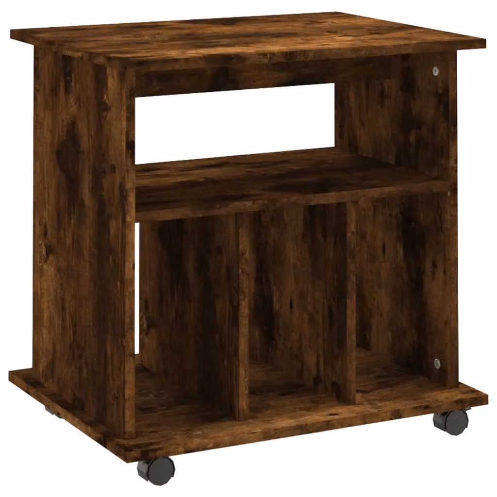 Berkfield Home Rolling Cabinet in Smoked Oak Brown, W/D/H: 60 x 45 x 60 cm – 2