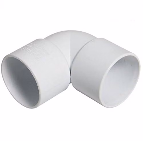 FloPlast White 90 Degree 50mm (2 inch) Waste Bend Knuckle