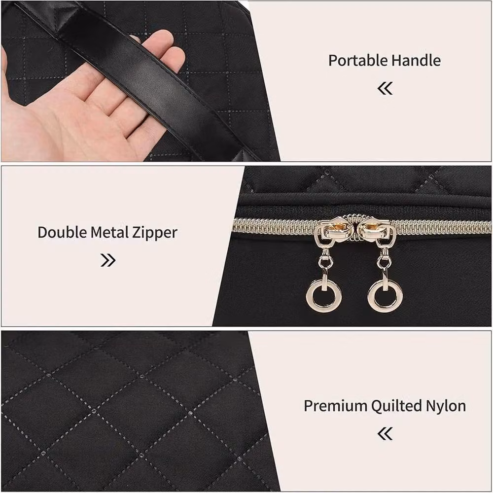 Kelvenix Black Double-Layer Nail Kit Carrying Case and Cosmetic Bag – 4