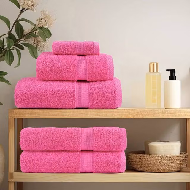 Berkfield Home SOLUND Premium Cotton Terry Hand Towels, Pink, 2 Pack, W: 50 cm, H: 100 cm, 600 gsm – 1