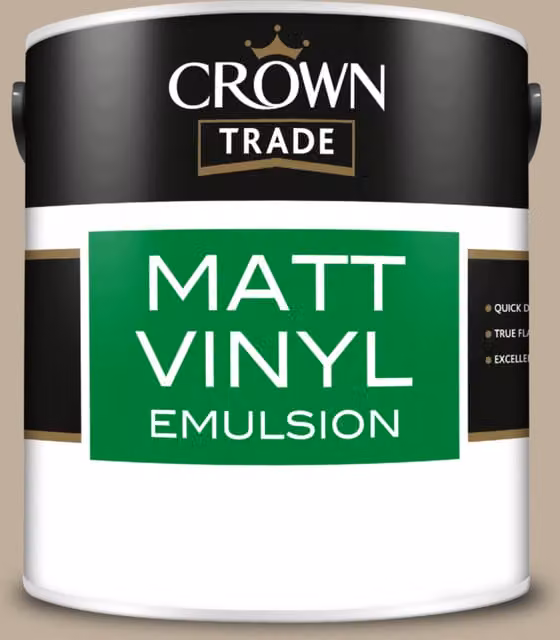 Crown Trade Matt Vinyl Dispersion Paint in On The Rocks, Brown and Grey, 2.5 l – 1