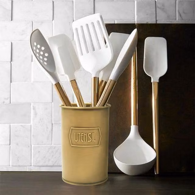 The Mia UK Mia Utensil Jar in Gold