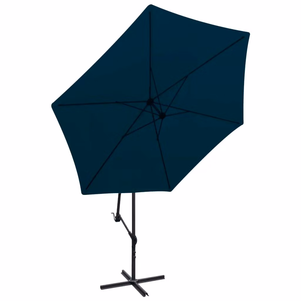Berkfield Home Blue Polyester Cantilever Umbrella 3 m – 1