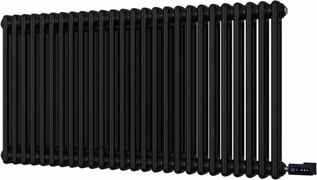 Alpha Black 2 Column Electric Steel Radiator, 1200W, H: 1164 mm, W: 600 mm