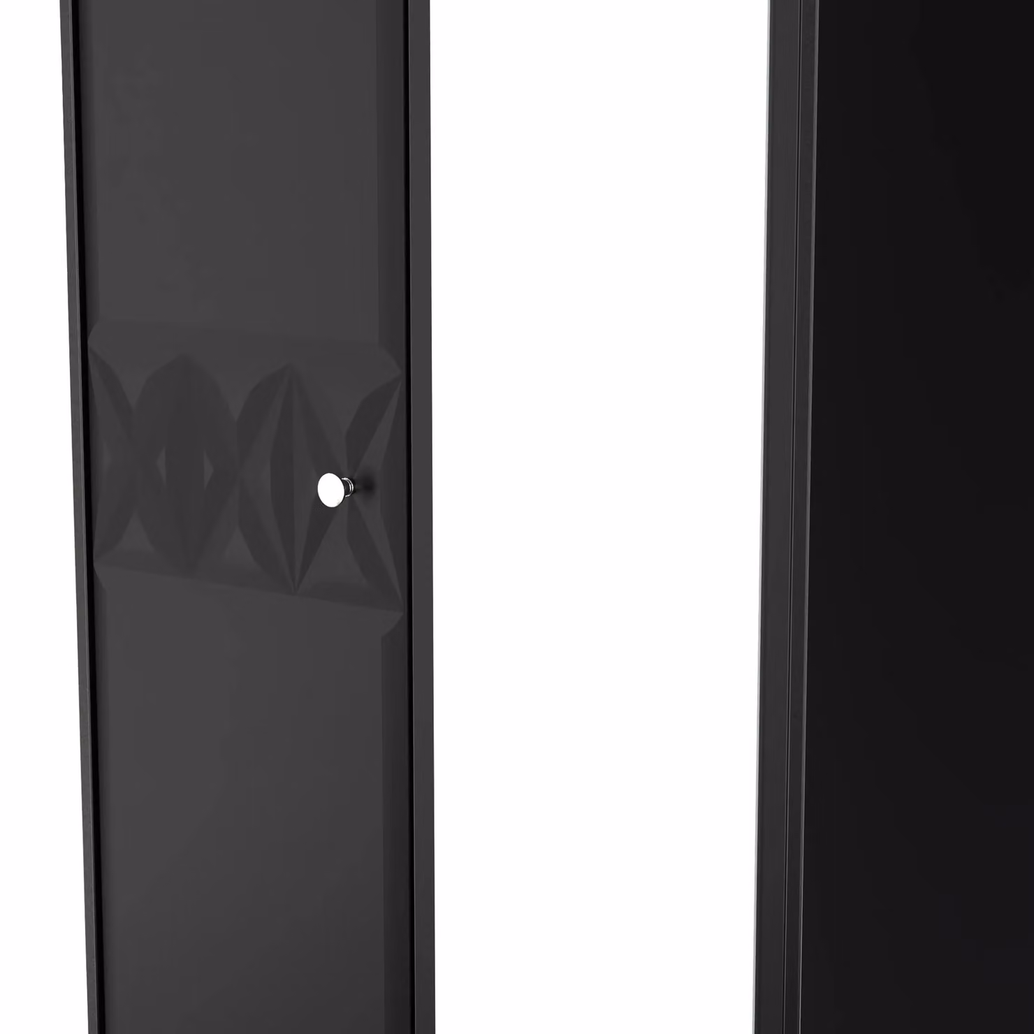 Ready Assembled 2 U Memphis Tall 2 Door Mirrored Wardrobe in Matt True Black – 3