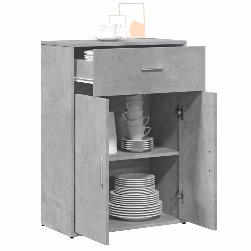 Berkfield Home Sideboard in Concrete Grey, W/D/H: 60 x 30 x 84 cm – 2