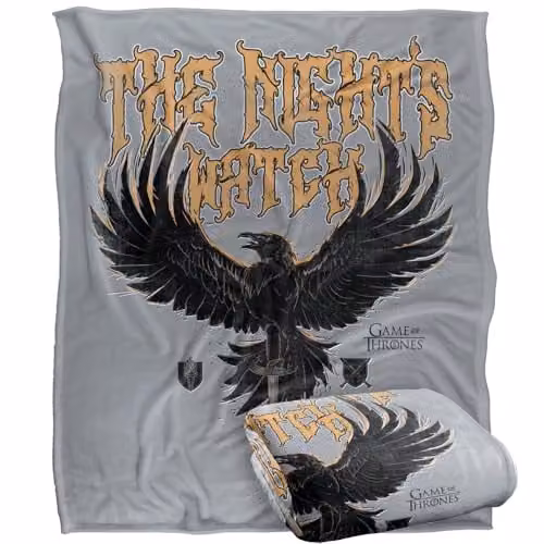 Warner Bros. Game of Thrones Night's Watch Eagle Super Soft Fleece Throw Blanket, Multicolour, W: 152.4 cm x D: 127.0 cm – 1