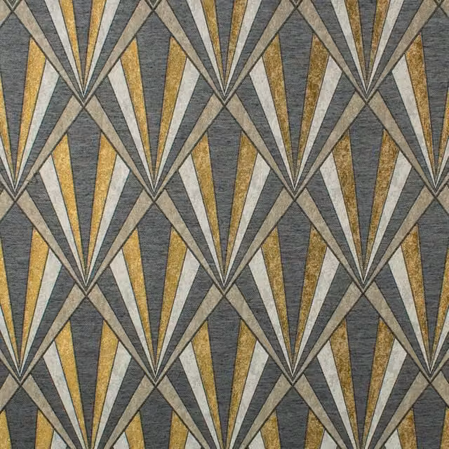 Terrys Vogue Art Deco Graphic Fabric Towel in Gold and Grey