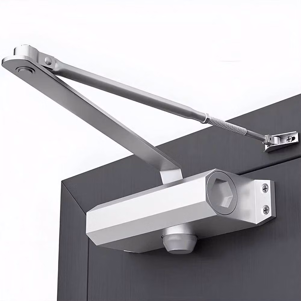 KORVIXA Silver Heavy-Duty Fire-Rated Overhead Door Closer 25-45kg – 3