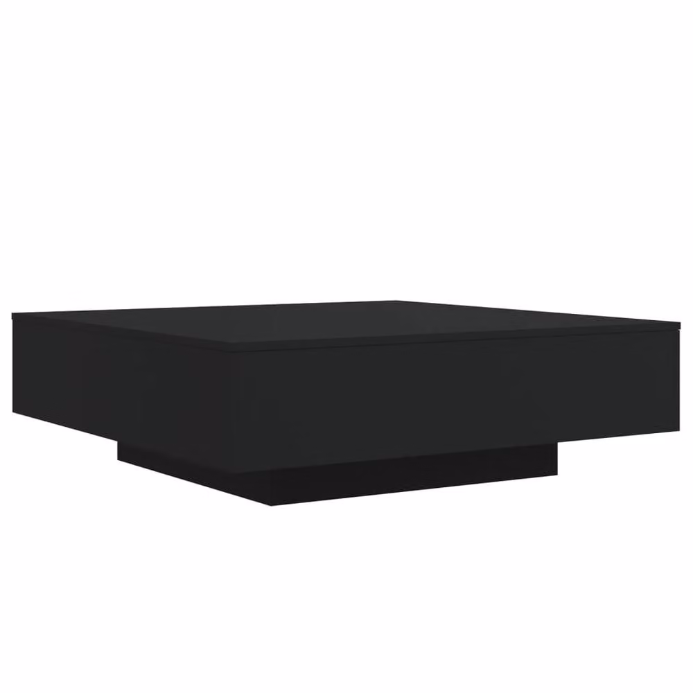 Berkfield Home Modern Black Coffee Table with LED Lights W/D/H: 100 x 100 x 31 cm – 2