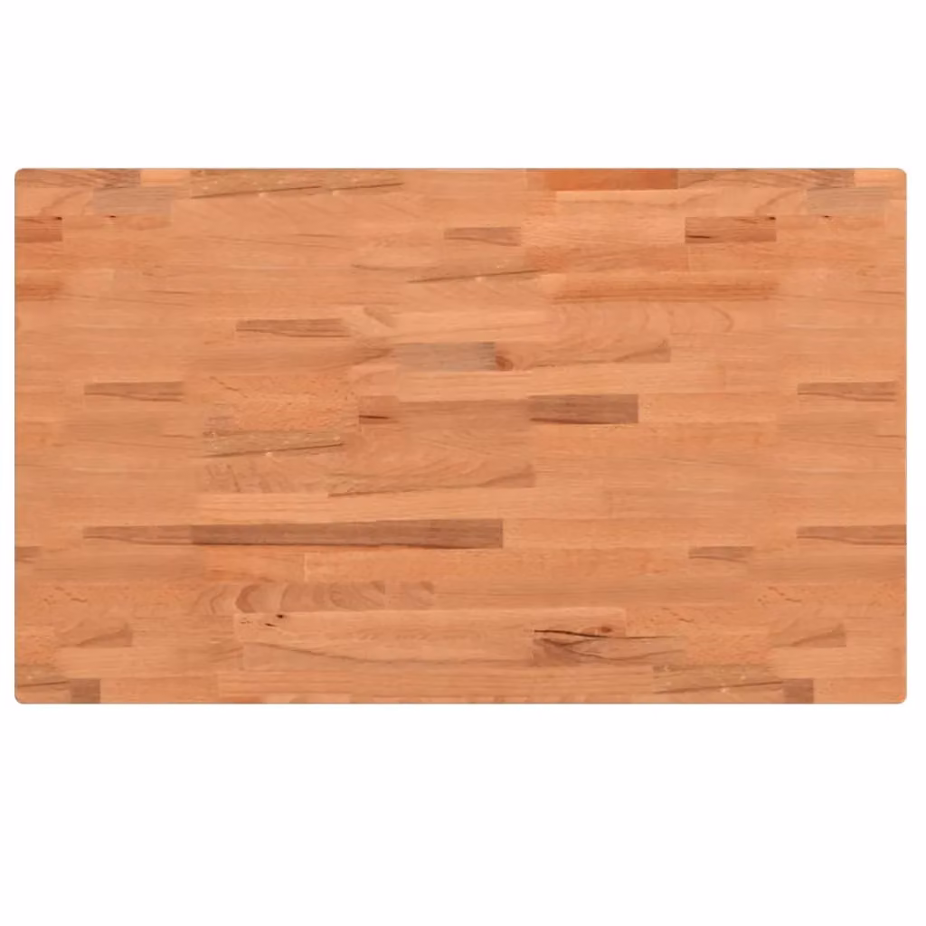 Berkfield Home Rectangular Solid Wood Beech Table Top, Brown, W: 100 cm, D: 60 cm, H: 4 cm – 2