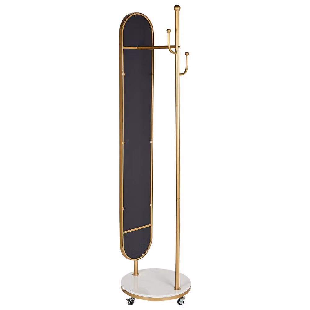 Wyld and Coco Gold Coat Stand with Marble Base and Full-Length Mirror – 2