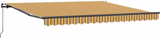 Berkfield Home Manual Retractable Wall-Mounted Folding Arm Awning in Multicolour Stripe, W: 400 cm, D: 350 cm – 1