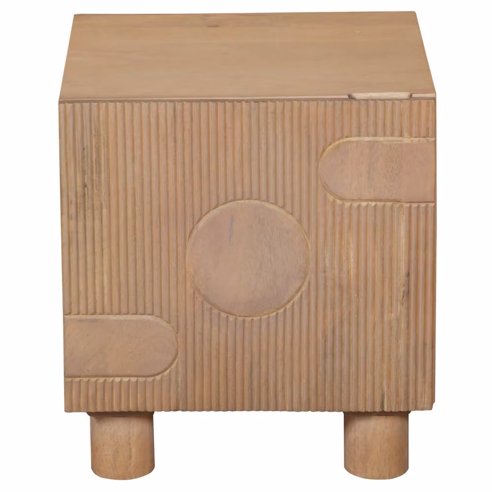 Wyld Haus Buffalo Mango Wood One Door Bedside Table in Natural – 3