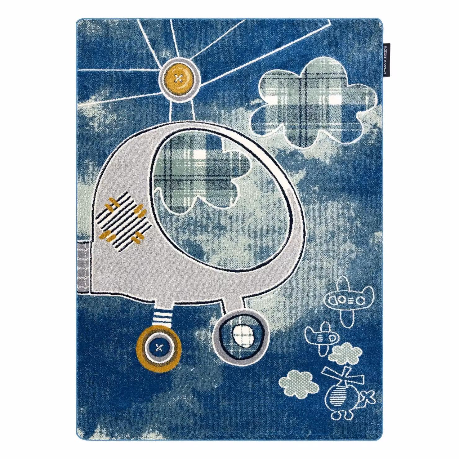 RugsX Petit Modern Blue Rectangular Rug, W: 140 cm, L: 190 cm – 2
