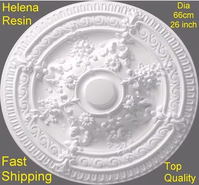 NMC Helena Lightweight Modern Ceiling Rose Canopy in White