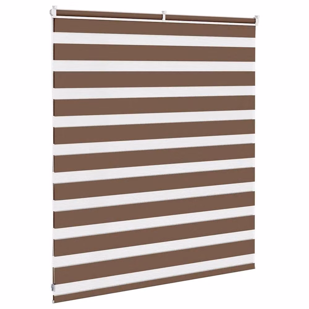 Berkfield Home Elegant Zebra Blind in Brown, W: 125 cm, H: 100 cm – 4