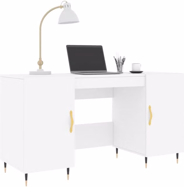 Berkfield Home Elegant White Writing Desk, W/D/H: 140 x 50 x 75 cm – 1
