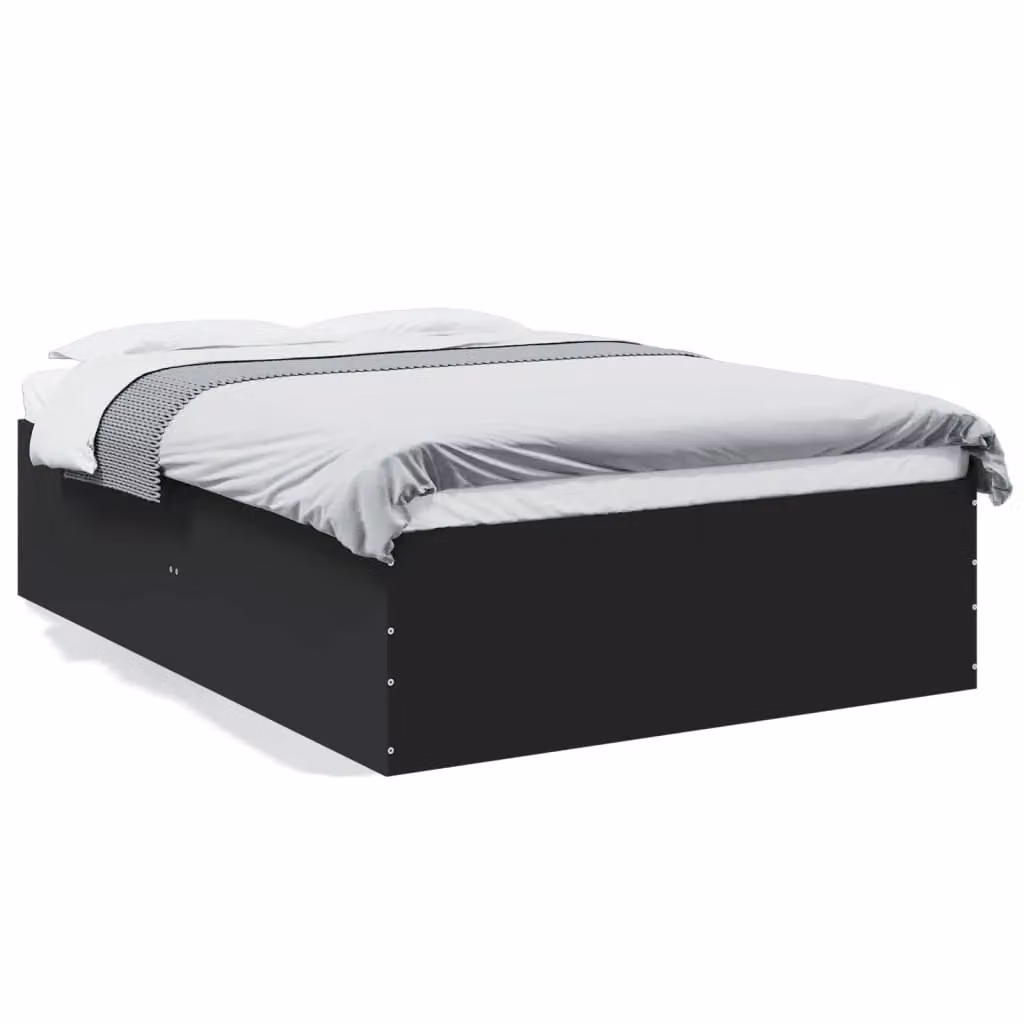 Berkfield Home Modern Small Double Bed Frame in Black, W/D/H: 120 x 190 cm – 2