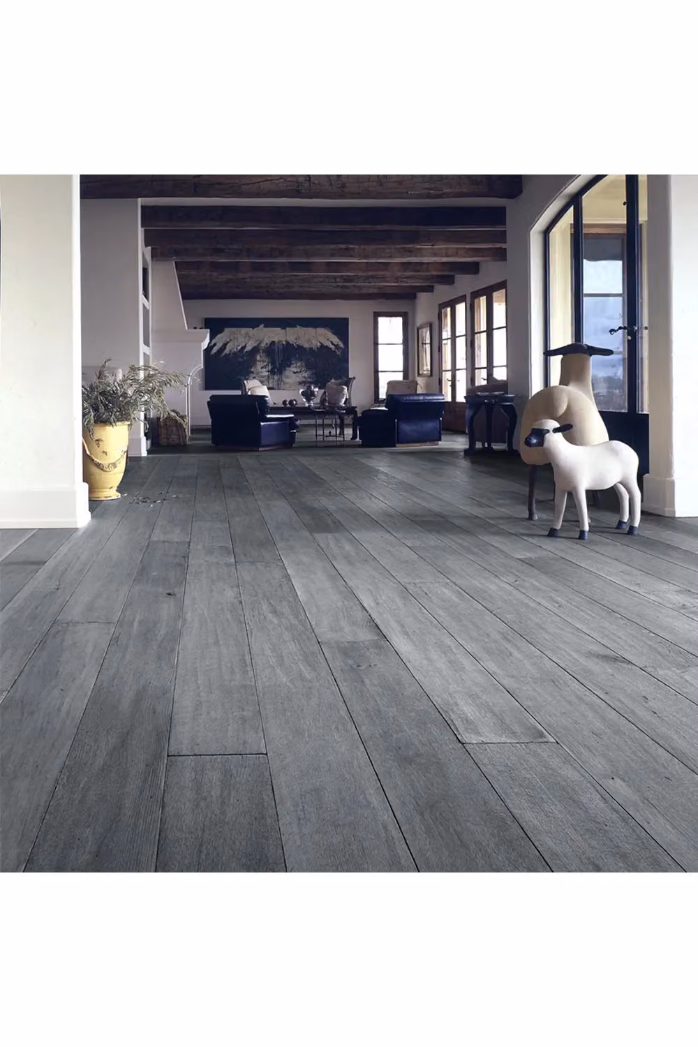 Living and Home Dark Grey Wood Effect Self Adhesive Flooring Planks, 36 Pieces, W: 91 cm – 3