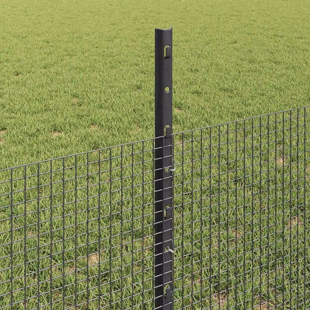 Berkfield Home Grey Metal and Plastic Chicken Wire Fence Set of 2, 25 x 0.5 m – 3