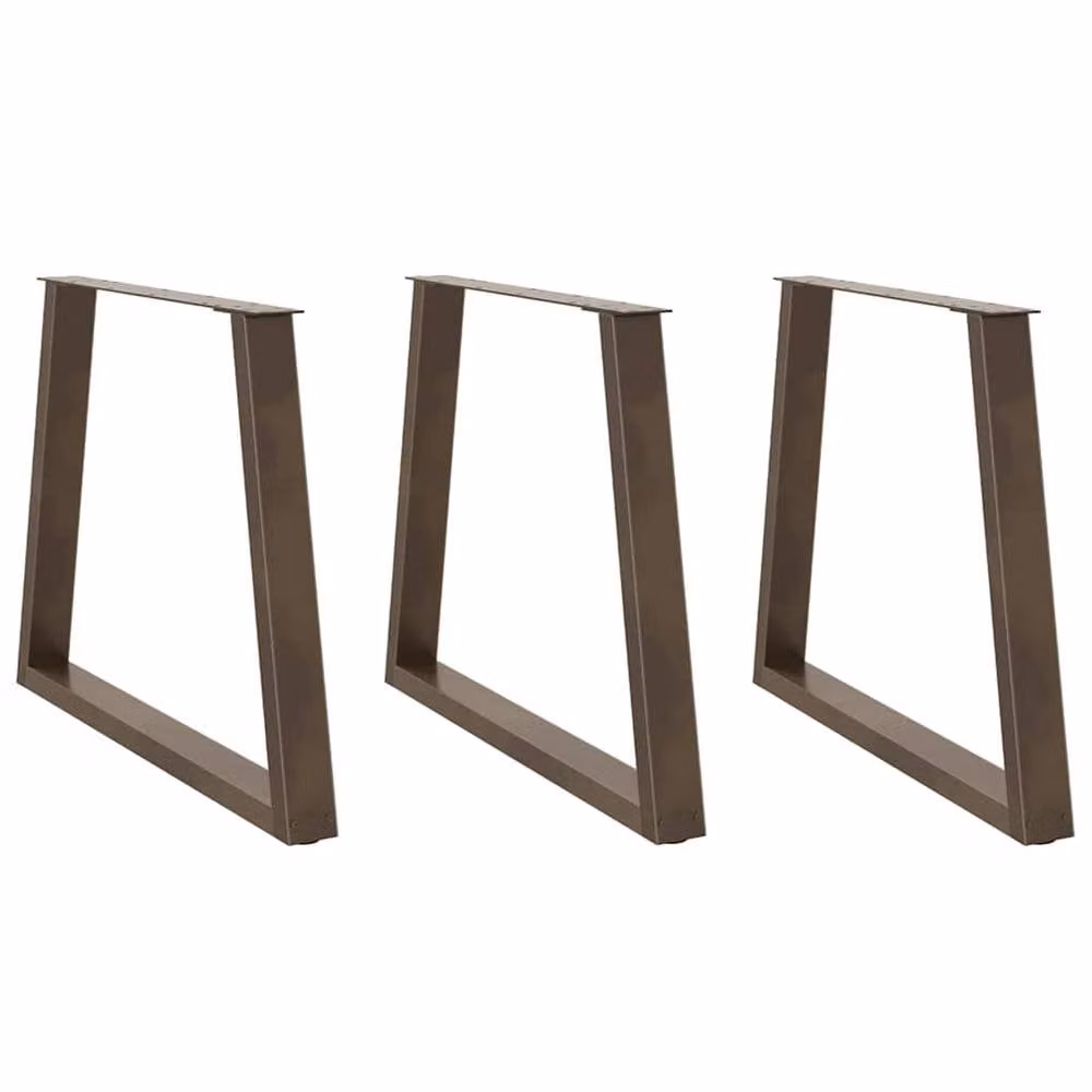 Berkfield Home V-Shape Dining Table Legs, 3 Piece Set, Brown Stainless Steel, H: 72-73.3 cm x W: 80 cm – 1
