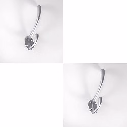Loops 2 Pack Heavyweight One Piece Hat and Coat Hook in Satin Chrome, 76mm Projection