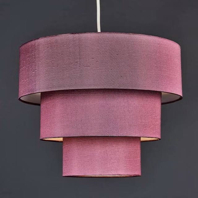 FORGEVIO Modern Purple Fabric Cylinder Ceiling Light Shade – 1