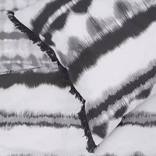 Smart Living Reversible Tie Dye Polycotton Duvet Cover and Pillowcase Set in Black and White, W: 230 cm, D: 220 cm, H: 220 cm – 6