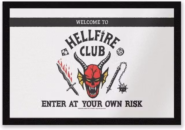 Stranger Things Zavvi Welcome To The Hellfire Club Coir Doormat, Multicolour, W: 60 cm, D: 40 cm