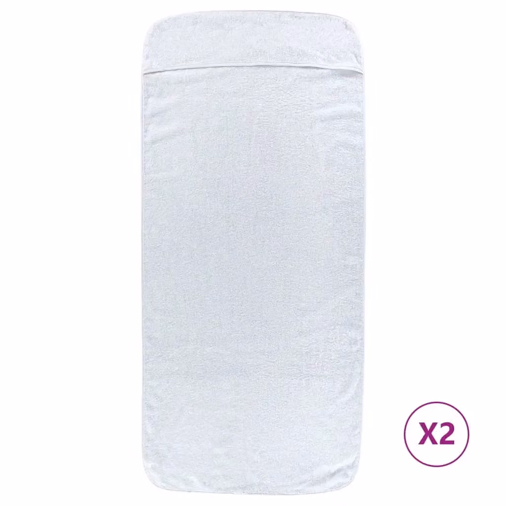 Berkfield Home White Quick-Drying Fluffy Beach Towels, 2 Pack, W: 75 cm, L: 200 cm, 400 GSM – 1