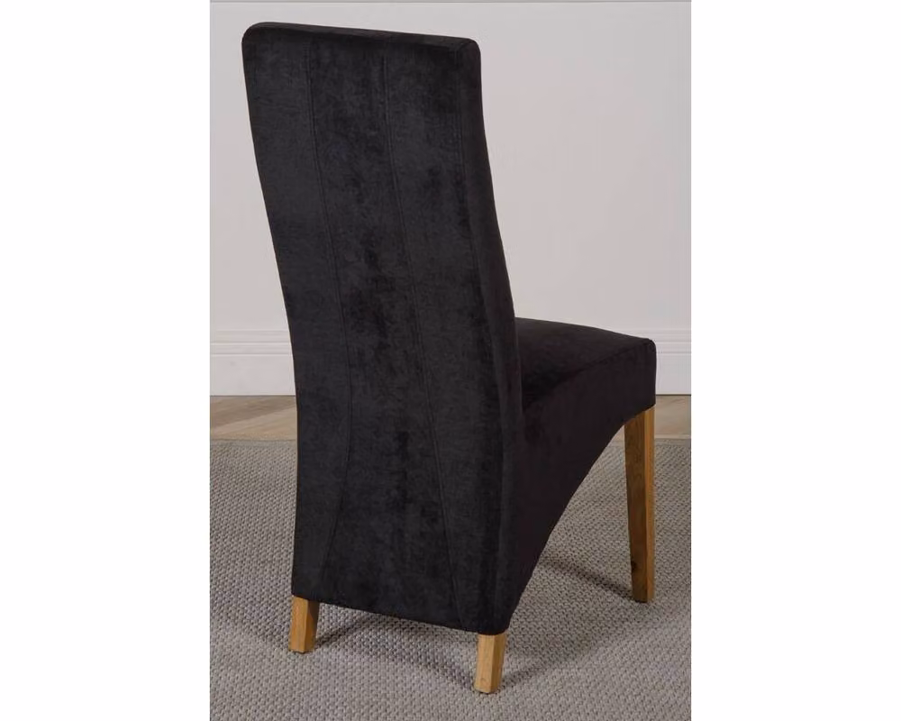Oak Furniture King Richmond Extendable Oak Dining Table and 4 Black Upholstered Lola Fabric Chairs Set – 5