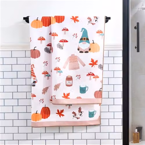 OHS Ultra Soft Gonk Print Microfibre Bath Towel in Sand, W: 70 cm, L: 115 cm