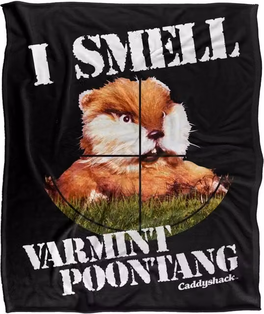Warner Bros. Caddyshack Varmint Silky Touch Super Soft Fluffy Throw Blanket, Extra Large, Multicolour and Black – 1