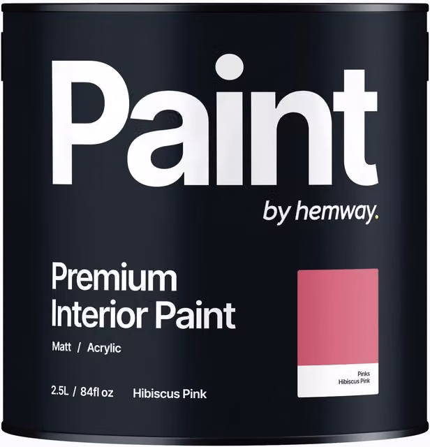 Hemway Matt Acrylic Dispersion Interior Paint, Pink, 2.5 l