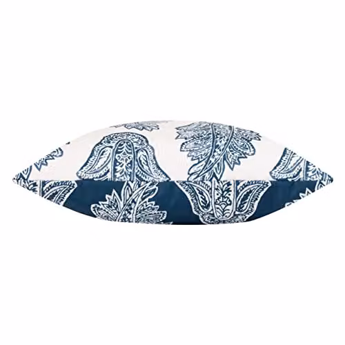 Paoletti Kalindi Paisley Floral Outdoor Polyester Filled Cushion, Blue, W/D/H: 43 x 43 x 43 cm – 3