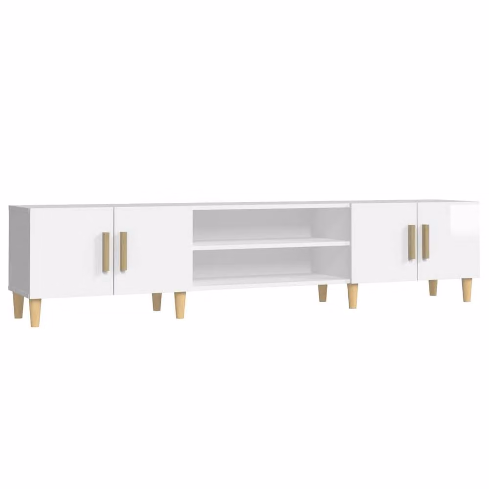 Berkfield Home High Gloss White TV Cabinet in Engineered Wood W/D/H: 180 x 31.5 x 40 cm – 2