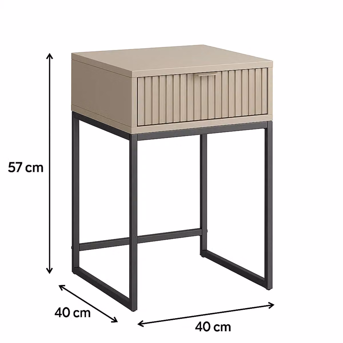 Melody Maison Hesley One Drawer Bedside Table in Grey and Black – 3