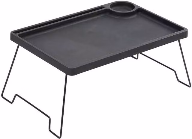 SPETLEK Black Folding Legs Bed Sofa and Desk Tray Table with Metal Sled Base – 1