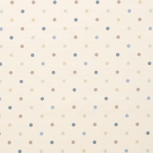 Clarke & Clarke Dotty Classic Cotton Fabric in Duckegg Blue and Beige
