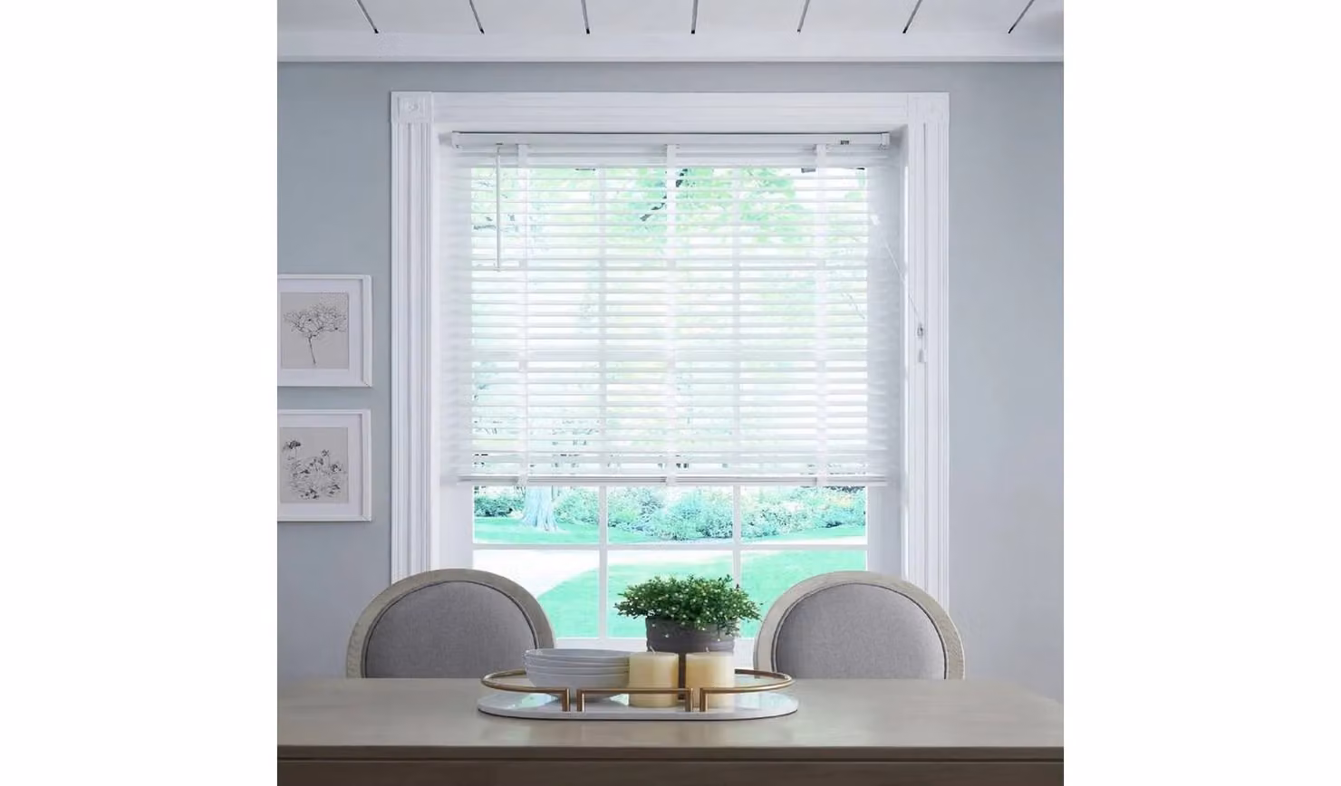Little Black Book 50mm White Wooden Venetian Blind W: 105 cm, H: 160 cm