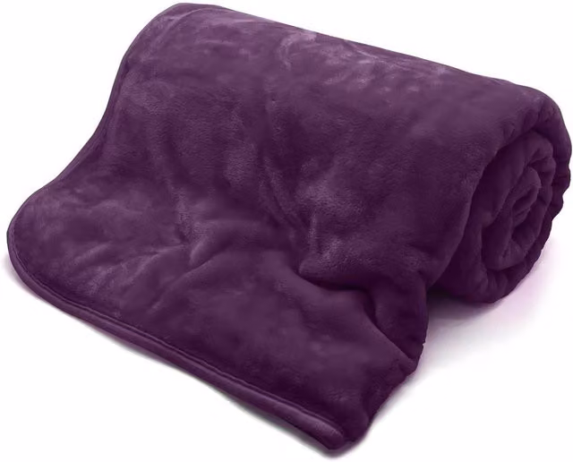 HomeSpace Direct Fluffy Microfibre Mink Blanket in Purple, 240 cm