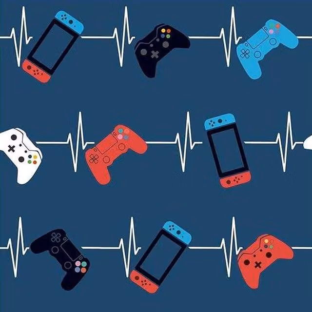 K Collection Gamer For Life Heartbeat Multicolour Typography Wallpaper Roll