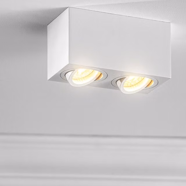 CGC Lighting SASHA Twin Rectangular Ceiling Spotlight in White