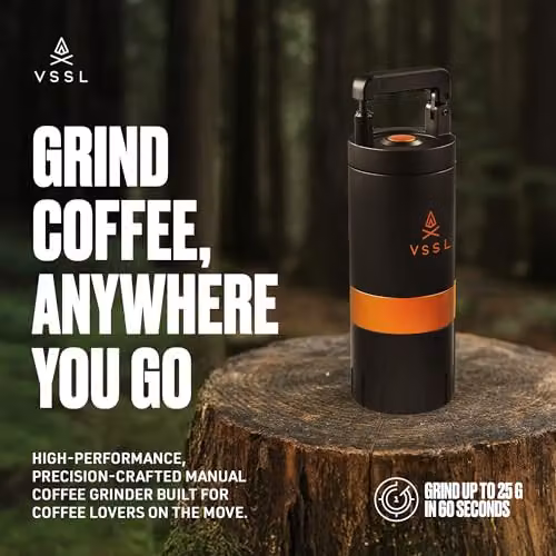 VSSL G25 Java Manual Coffee Grinder with Stainless Steel Conical Burr, 30 g Capacity, Black or Grey – 2