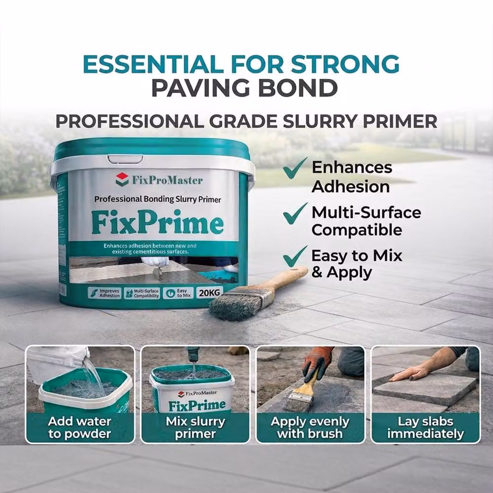 FixProMaster Cementitious Slurry Bonding Primer for Paving Slabs, Grey, 20kg – 3