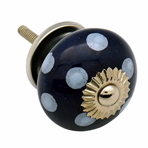 Nicola Spring Blue Polished Ceramic Cabinet Knob – 4