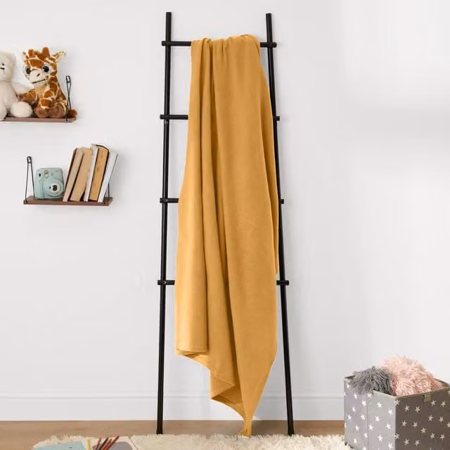 Dreamscene Plain Fleece Throw Blanket in Yellow