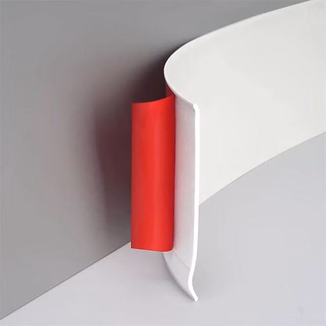 Nordara 6M White Self Adhesive PVC Soft Flexible Skirting Board Floor Wall Trim, W: 120 cm, H: 10 cm – 1